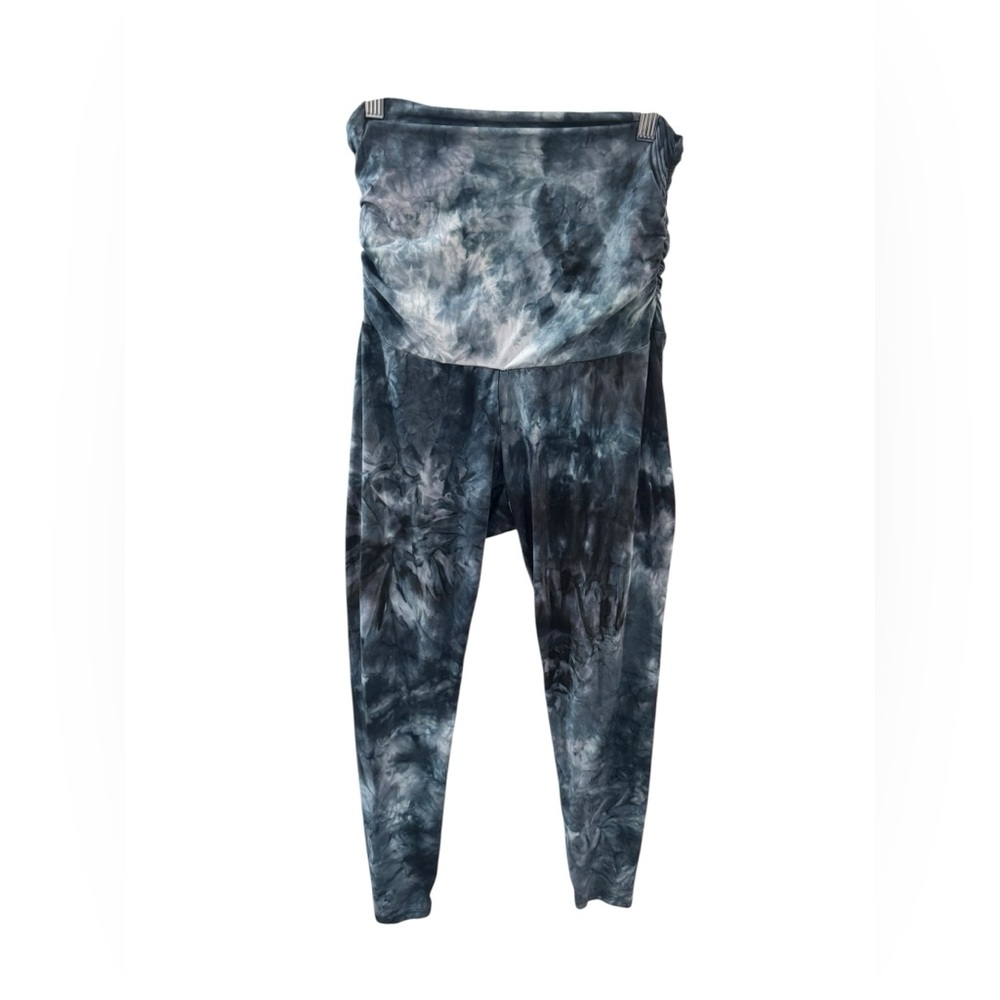 Tie-Dye High-Waist Maternity Leggings - Slate Blue